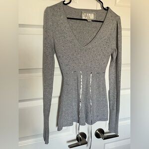 Grey american eagle baby doll tie sweater